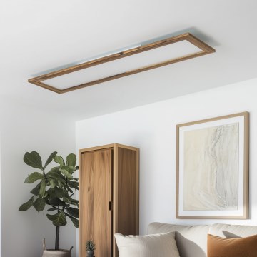Eglo - LED RGBW Hämardatav valguspaneel SALOBRENA-C WOOD LED/31W/230V 2700-6500K 34x124 cm pruun + kaugjuhtimispult