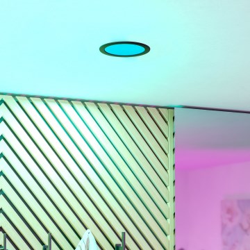 Eglo - LED RGBW hämardatav vannitoa lae sissepaigaldatav valgusti LED/9,5W/230V 2700-6500K läbimõõt 16,8 cm IP44 must