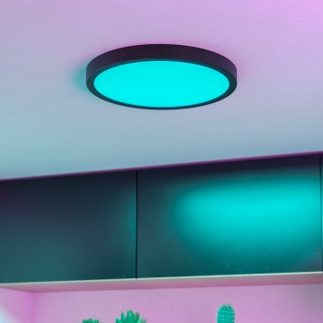 Eglo - LED RGBW Hämardatav vannitoa laelamp LED/14,3W/230V 2700-6500K läbimõõt 27,8cm IP44 must