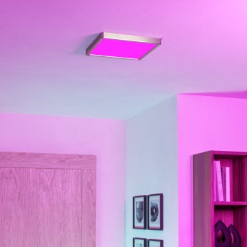 Eglo - LED RGBW Hämardatav vannitoa laevalgusti LED/13,5W/230V 2700-6500K 29,5x29,5 cm IP44 matt kroom