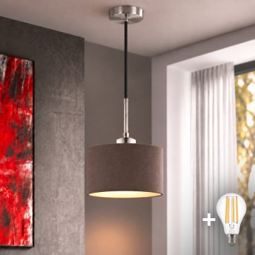 Eglo - LED-rippvalgusti kaabliga TUNJA 1xE27/60W/230V läbimõõt 20 cm pruun/must