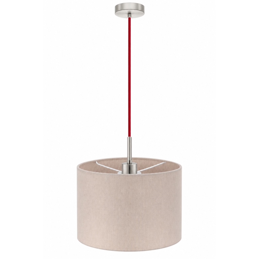 Eglo - LED rippvalgusti kaablil TUNJA 1xE27/60W/230V läbimõõt 20 cm beež/punane