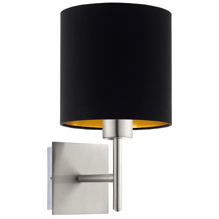 Eglo - LED Seinavalgusti TUNJA 1xE27/60W/230V matt kroom/must
