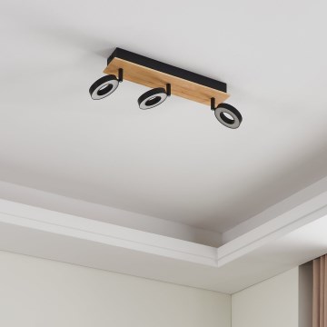 Eglo - LED suunavalgusti 3xLED/4,2W/230V must/pruun