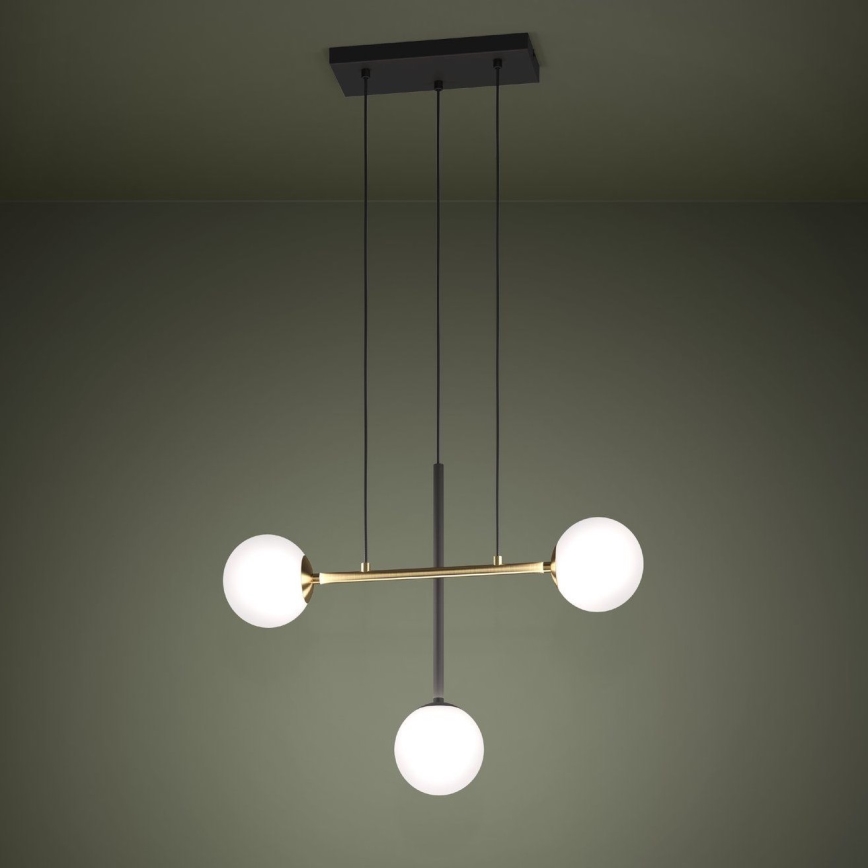 Eglo - Lühter 3xE14/40W/230V kuldne/must