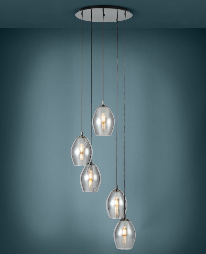 Eglo - Lühter 5xE27/60W/230V suitsune