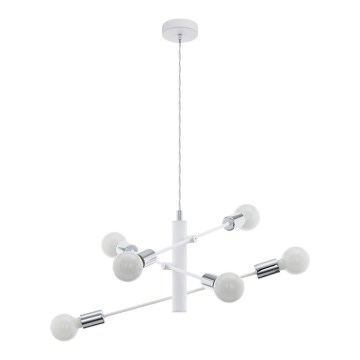 Eglo - Lühter 6xE27/60W/230V valge