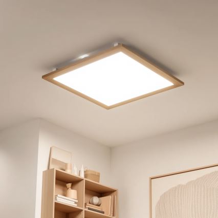 Eglo - LED pinnapealne laepaneel SALOBRENA WOOD LED/31W/230V 64x64 cm pruun