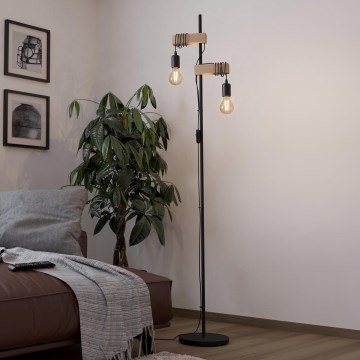 Eglo - Põrandalamp TOWNSHEND 2xE27/10W/230V - FSC sertifitseeritud