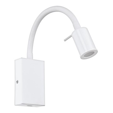 Eglo - seinale paigaldatav LED-punktvalgusti USB-laadijaga LED/3,5W/230V valge