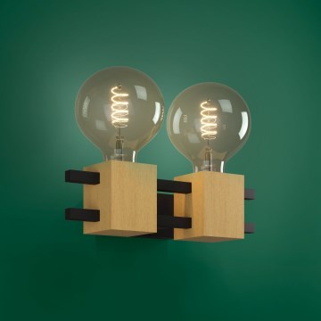 Eglo - Seinavalgusti 2xE27/40W/230V must/pruun
