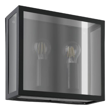 Eglo - Välisseinavalgusti 2xE27/40W/230V IP44 must