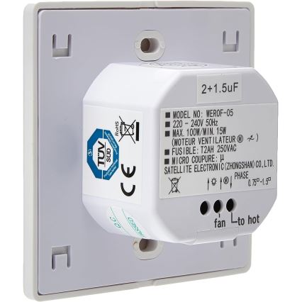 Eglo - Ventilaatori lüliti seinale 100W/230V