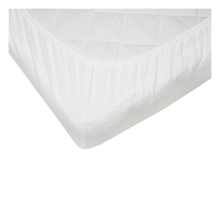 EKO - Veekindel voodilina elastikribaga JERSEY 120x60 cm valge