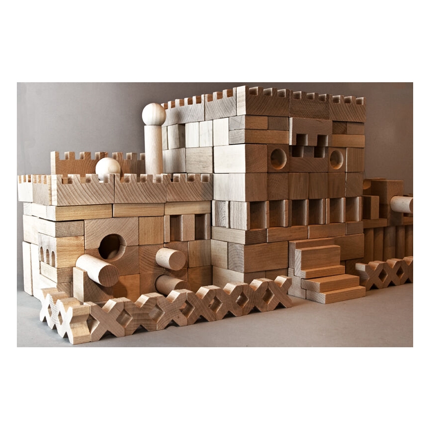 EkoToys - Puidust klotsid naturaalne 220 tk