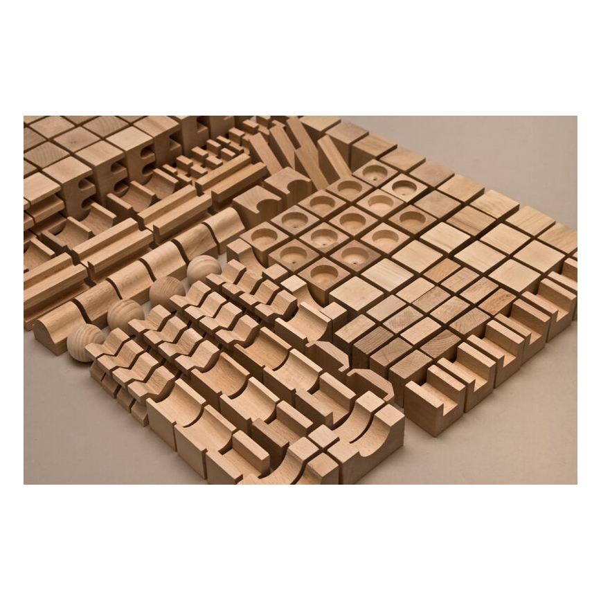 EkoToys - Puidust klotsid naturaalne 220 tk