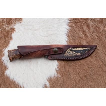 Eksklusiivne damaskuse nuga 14,4 cm kastan/mammuti hammas