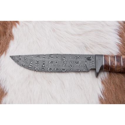 Eksklusiivne damaskuse nuga 14,4 cm kastan/mammuti hammas