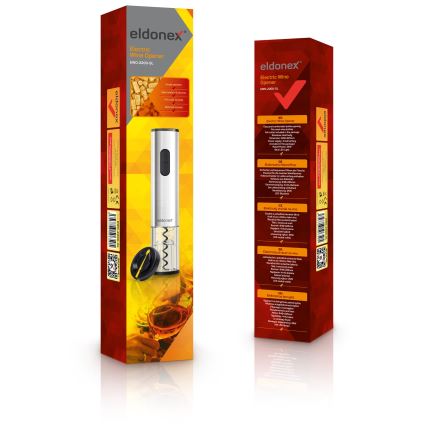 ELDONEX EWO-2200-SL - Elektriline veiniavaja 4xAA matt kroom