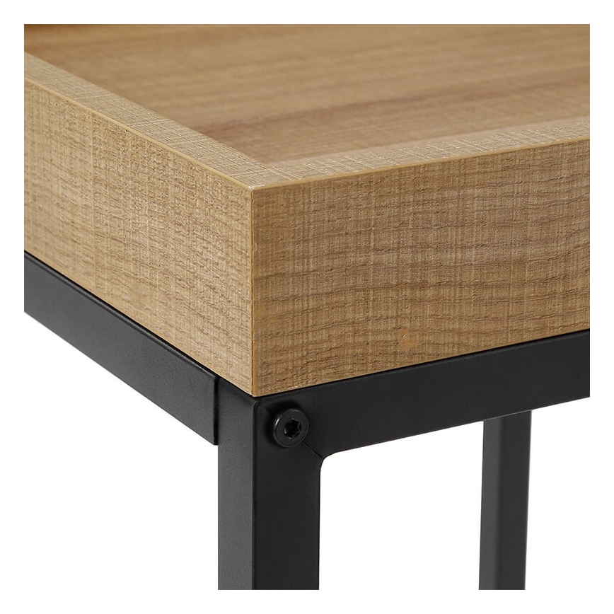 ELDUR 2-osaline külglaudade komplekt, pruun/must