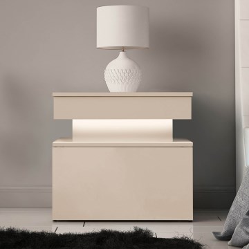 Elegantne beež öökapp GLOSSA 55x51 cm LED-valgustusega