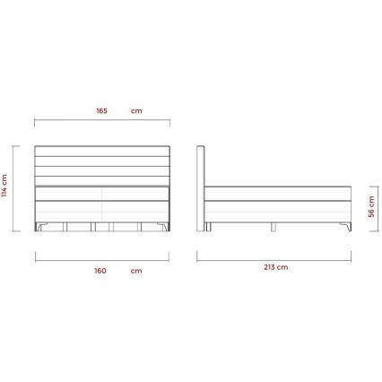 Elektriline kohandatav polsterdatud voodi koos madratsiga MILA 160x200 cm hall