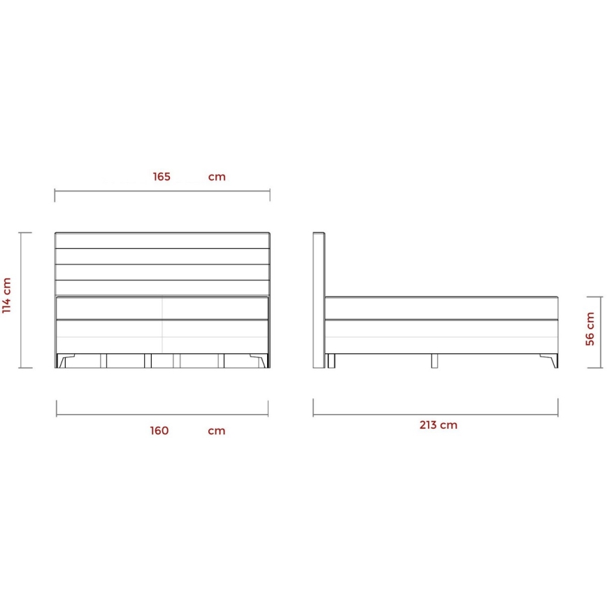 Elektriline kohandatav polsterdatud voodi koos madratsiga MILA 160x200 cm hall