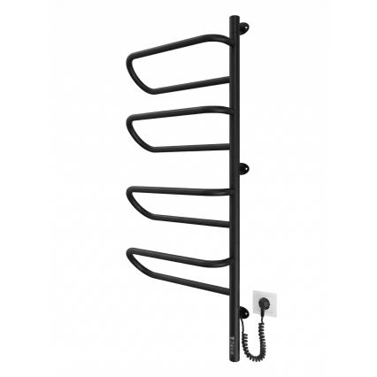 ELECTRA elektriline pööratav rätikukuivati 120W/230V 102,5x44,5 cm roostevaba/must, parempoolne