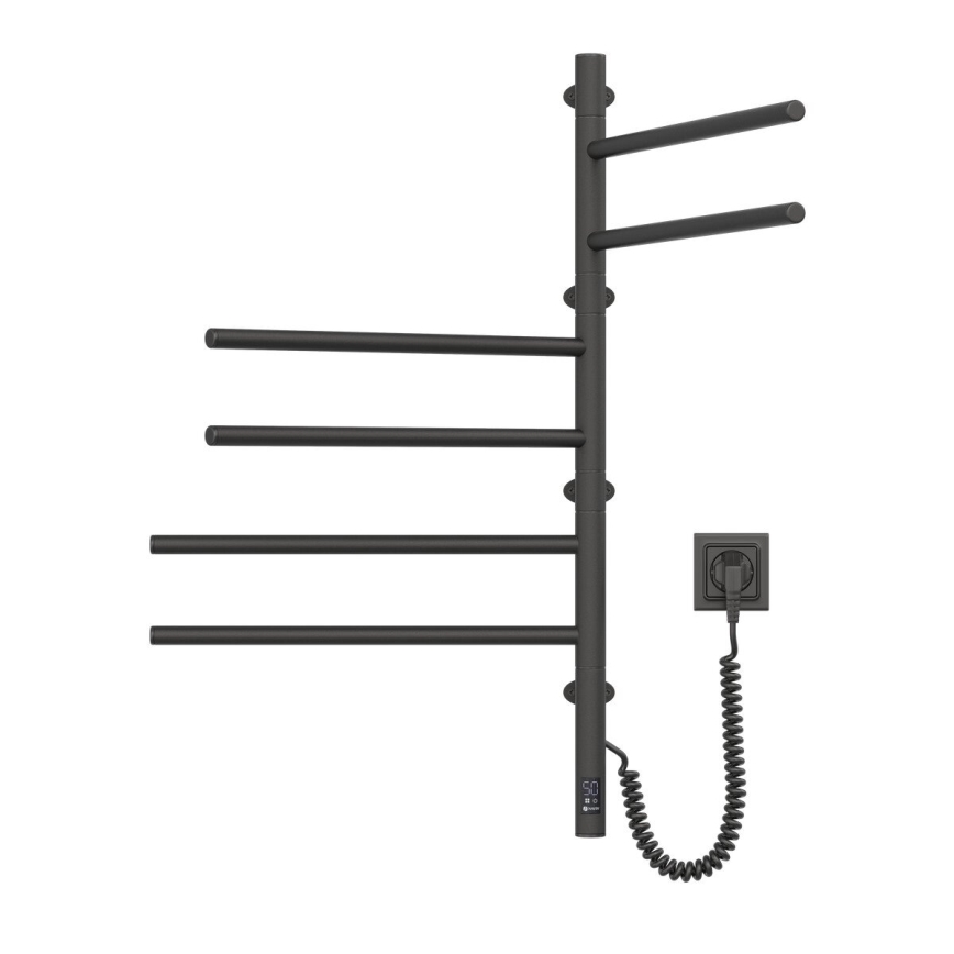 Elektriline pööratav rätikuhoidik koos termostaadiga ARABESQUE 196W/230V 81,8cm IP44 must