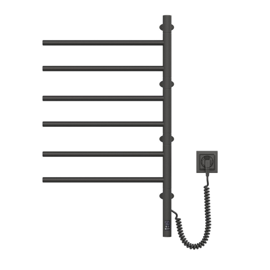 Elektriline pööratav rätikuhoidik koos termostaadiga ARABESQUE 196W/230V 81,8cm IP44 must