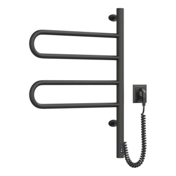 Elektriline pööratav rätikuhoidik koos termostaadiga FOUETTE 128W/230V 64,6 cm IP44 must