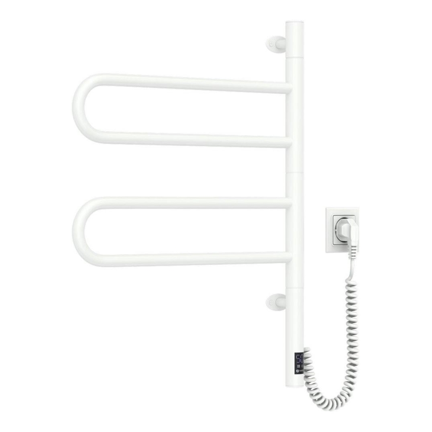 Elektriline pööratav rätikuhoidik koos termostaadiga FOUETTE 128W/230V 64,6 cm IP44 valge