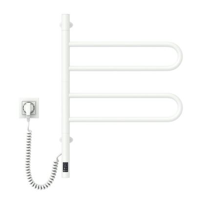 Elektriline pööratav rätikuhoidik koos termostaadiga FOUETTE 128W/230V 64,6 cm IP44 valge