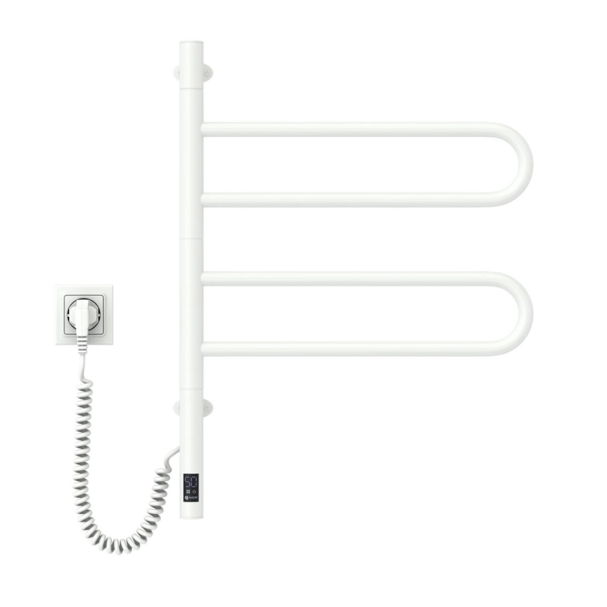 Elektriline pööratav rätikuhoidik koos termostaadiga FOUETTE 128W/230V 64,6 cm IP44 valge