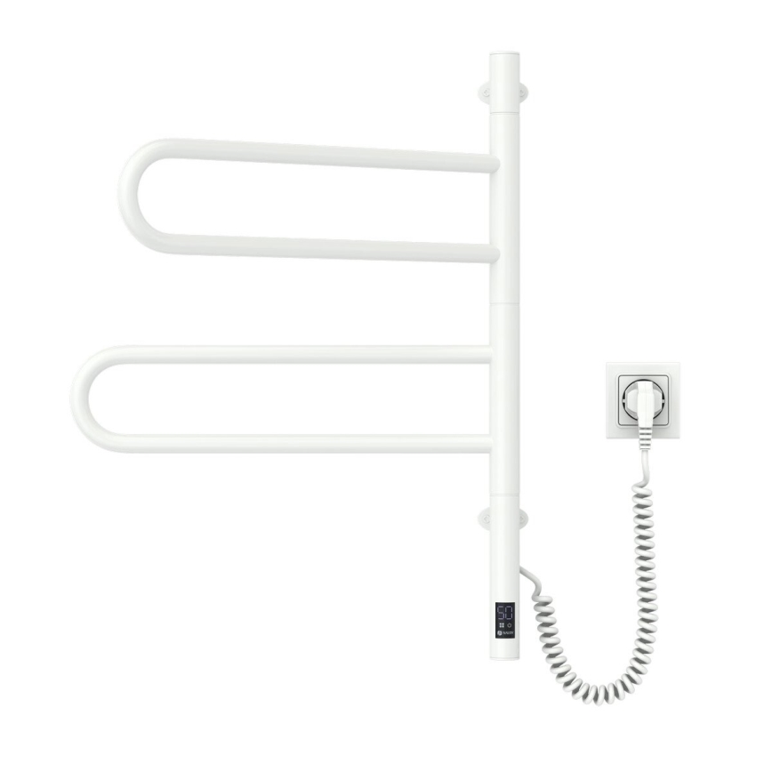 Elektriline pööratav rätikuhoidik koos termostaadiga FOUETTE 128W/230V 64,6 cm IP44 valge