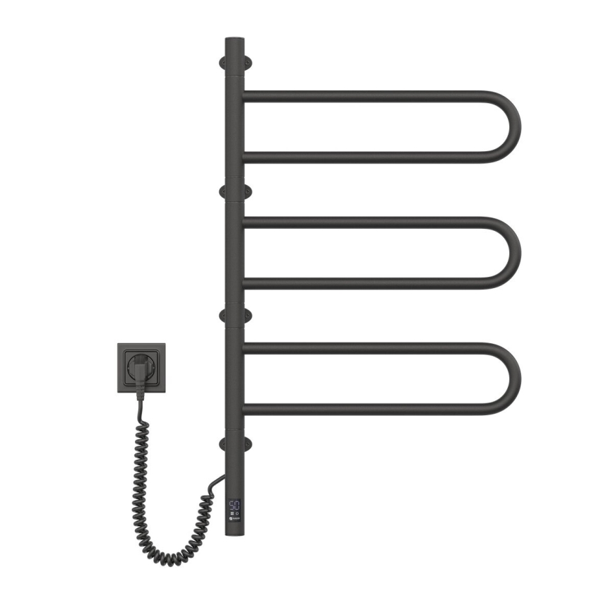 Elektriline pööratav rätikuhoidik koos termostaadiga FOUETTE 185W/230V 81,8 cm IP44 must