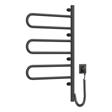 Elektriline pööratav rätikuivati termostaadiga FOUETTE 100W 80x49 cm must