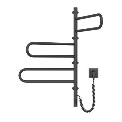 Elektriline pööratav rätikuivati termostaadiga FOUETTE 100W 80x49 cm must