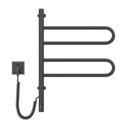 Elektriline pööratav rätikuivati termostaadiga FOUETTE 60W 65x49 cm must