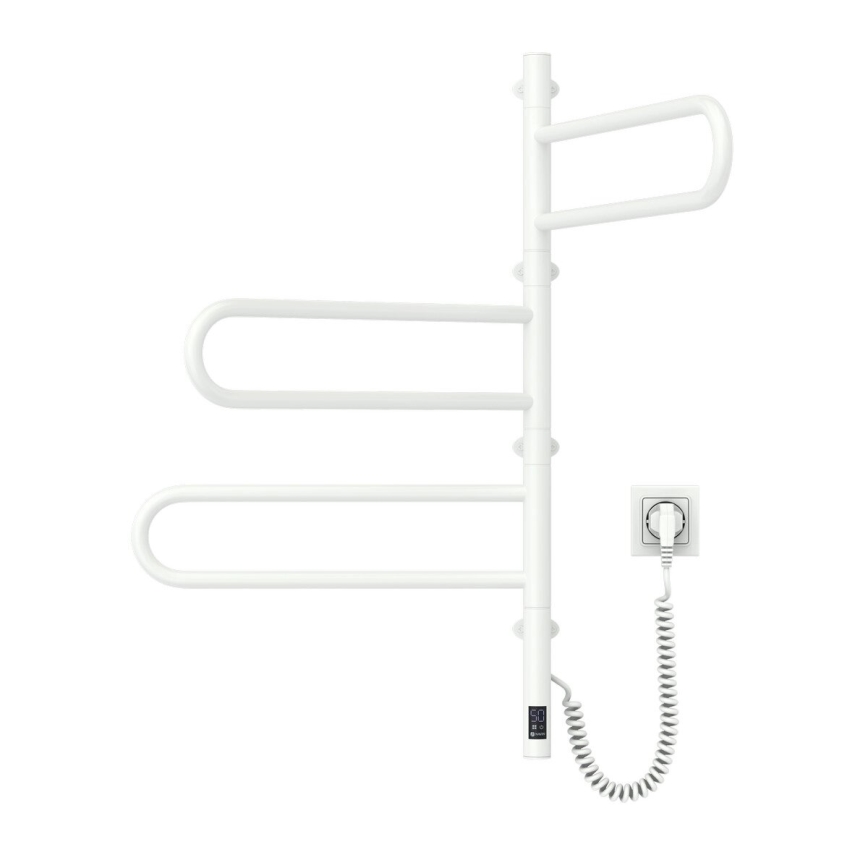 Elektriline pööratav rätikukuivati termostaadiga FOUETTE 100W 80x49 cm valge