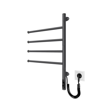 Elektriline pööratav rätikukuivati VEER 50W/230V 60x44,5 cm roostevaba teras/must