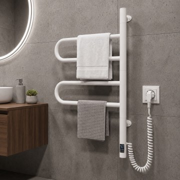 Elektriline pöörlev rätikuivati termostaadiga FOUETTE 60W 65x49 cm valge