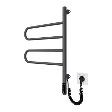 Elektriline pöörlev rätikukuivati TRISTAR 75W/230V 62,5x44,5 cm IP44 roostevaba teras/must