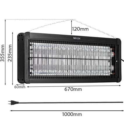 Elektriline putukapüüdja 2x20W/230V 180 m²