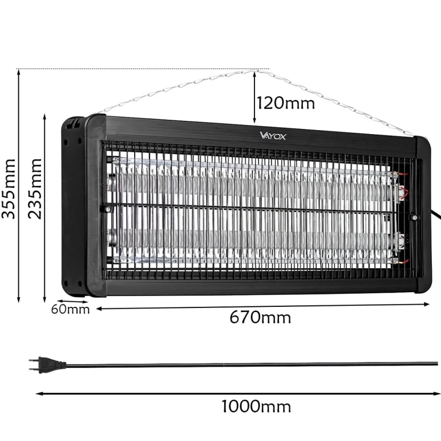 Elektriline putukapüüdja 2x20W/230V 180 m²