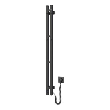 Elektriline rätikuhoidik koos termostaadiga SILOUETTE 187W/230V 120,6 cm IP44 must parem kandiline