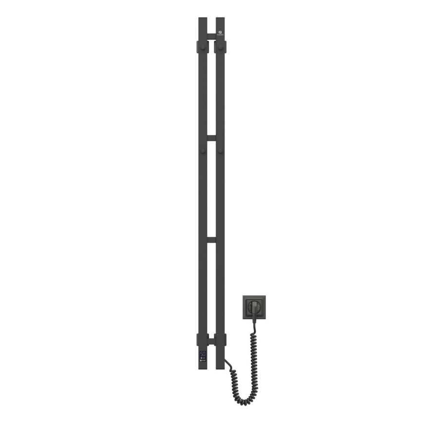 Elektriline rätikuhoidik koos termostaadiga SILOUETTE 187W/230V 120,6 cm IP44 must parem kandiline