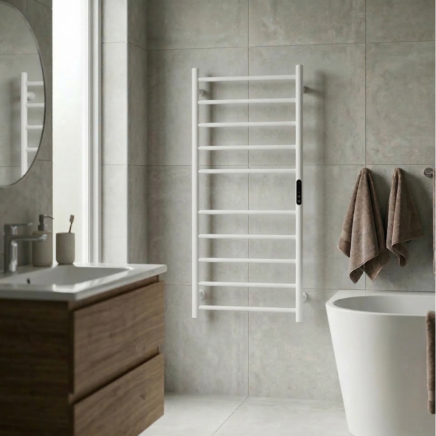 Elektriline rätikuivati 45x96 cm 130W roostevaba teras/valge