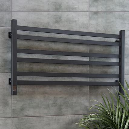 Elektriline rätikuivati termostaadiga AVANGARD 181W 50x90 cm must, parempoolne