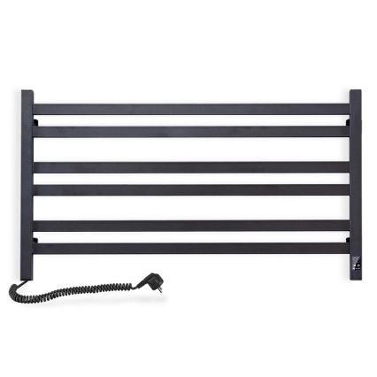 Elektriline rätikuivati termostaadiga AVANGARD 181W 50x90 cm must, vasakpoolne